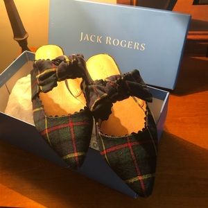 Jack Rogers Elle Pointed Mule tartan slip on